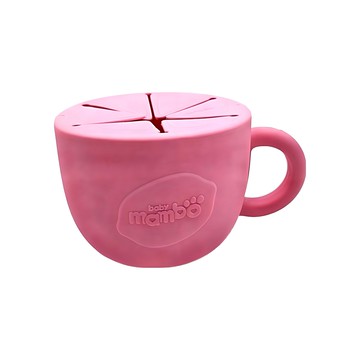 baby mambo 蔓葆 兒童矽膠零食碗 學習碗 粉色 安全無毒矽膠材質  1個