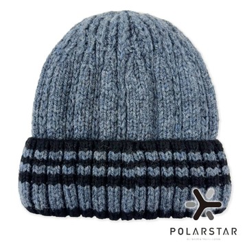 【PolarStar】中性條紋保暖帽『灰藍』P25635 戶外 露營 登山 健行 保暖 毛帽 保暖帽 冬季 禦寒