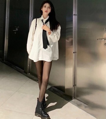 jk制服白色襯衫女早秋氣質上衣日系風格穿搭潮學院風領帶長袖襯衣