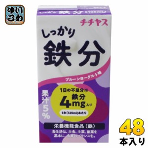 チチヤス しっかり鉄分 125ml 紙パック 48本 (12本入×4 まとめ買い)