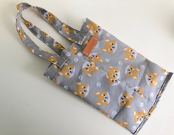柴犬灰底雙享杯兩用防水杯袋
