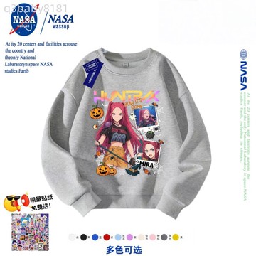 Kpop 獵魔女團 魯米 米拉 佐伊 童裝大學t 兒童大學t 兒童大學t 男女童純棉上衣 圓領大學t 帥氣上衣 刷毛衣服