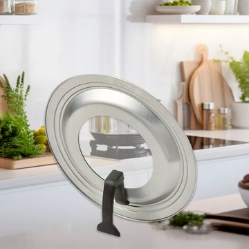 日本珍珠金屬 日本製可立式不鏽鋼玻璃鍋蓋 通用26-30cm