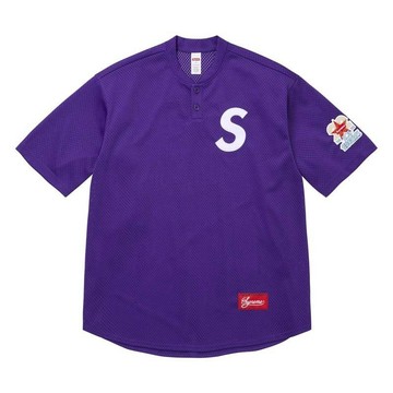 Supreme Shop S Logo Baseball Henley 棒球亨利衫 網眼短袖 紫色 SS26KN82-PL [台灣現貨]