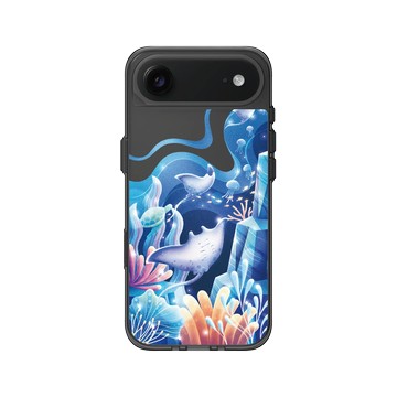 iPhone Air Clear (相機按鈕) 酷墨灰 - Ocean Collection: Let's Sea 海洋系列：一路向海 - 海底花花世界（魟魚）