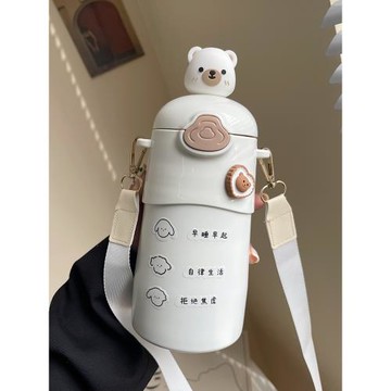 水杯保溫杯女生大肚可愛高顏值產婦2026新款帶吸管壺兒童上學杯子