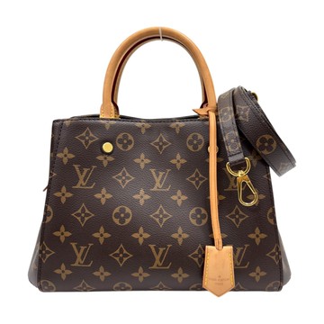 LOUIS VUITTON LV 路易威登 棕色 原花 帆布 Montaigne BB 两用包 M41055 【二手名牌BRAND OFF】