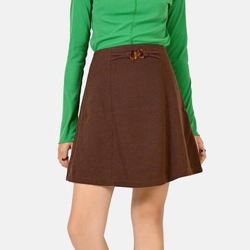 【蛋植物古著】巧克輪廓高腰古著短裙