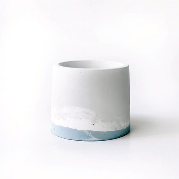 (預購) 莫蘭迪藍系列 | 圓形三色不規則水泥盆器 可搭配同色底盤