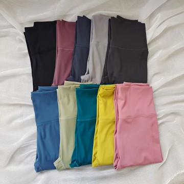 裸感瑜伽褲無痕高腰緊身提臀健身打底外穿運動速干九分褲女