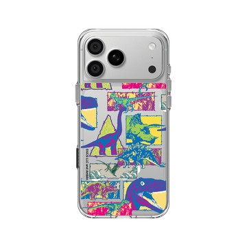 iPhone 18 Pro Max Clear Case（相機按鈕） 透明 - Jurassic Park/ Jurassic World - 彩色恐龍圖騰