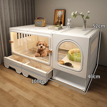 新品上市!!熱門爆品！！狗籠子帶廁所分離一室一廳一衛寵物籠窩家用小型犬泰迪柯基狗別墅