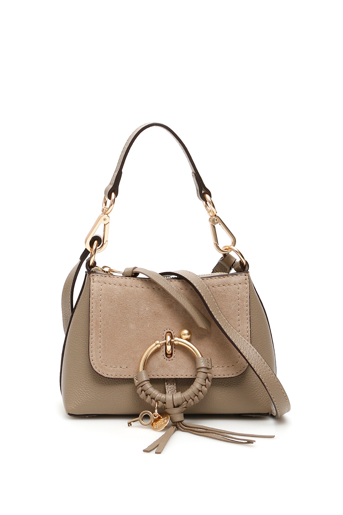 SEE BY CHLOE JOAN SHOULDER MINI BAG OS Beige, Grey Leather