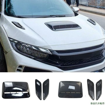 特惠促銷🌌汽車進氣罩通風口發動機罩裝飾罩機頭蓋裝飾ABS假風口改裝進氣口