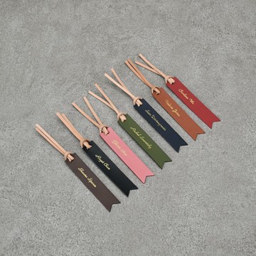 真皮長條書籤（兩入）｜客製英文字母