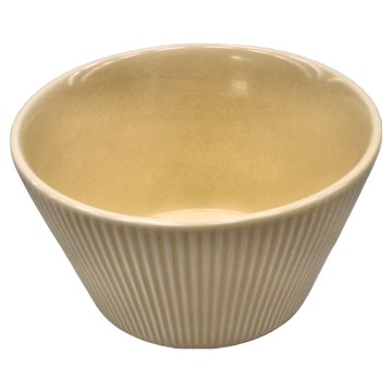 沐慕家居 斗笠碗 陶瓷碗  黃色  1個