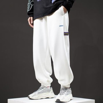 潮牌街頭嘻哈oversize寬松闊腿休閑褲子男潮ins復古加絨加厚衛褲
