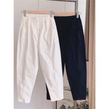 大碼胖mm松緊腰蘿卜褲女2026年夏季新款休閑寬松顯瘦百搭哈倫褲子