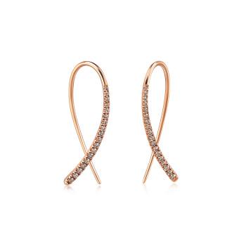 Daily Luxe 咖啡鑽絲帶造型 18K咖啡金鑽石耳環 (一對)