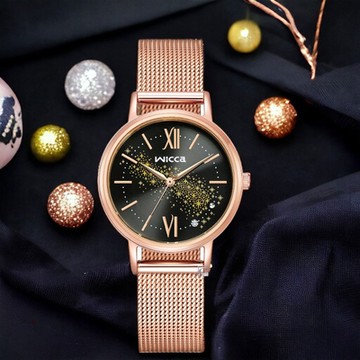 CITIZEN 星辰 Wicca 公主系列 夜空星河 太陽能 腕錶 女錶 黑色 聖誕節 禮物-KP5-166-53