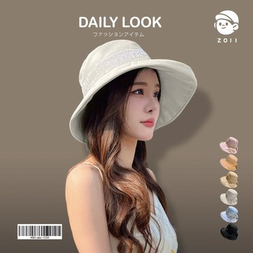 ZOII 佐壹 | 蝴蝶結緞帶漁夫帽 帽 淑女帽 漁夫帽 度假帽 遮陽帽 帽子 防曬帽 紫外線 大帽簷 #101111