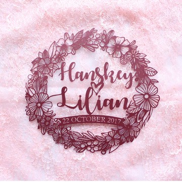 客製化情人姓名紙雕 (含框) | 結婚禮物 | 感謝禮物 |紀念品