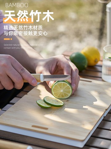 便攜式菜板抗菌防霉家用戶外露營野餐可折疊實木切水果砧板三件套