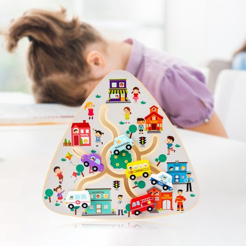 キッズ木製迷路ゲーム数学おもちゃ色認識幼児交通用旅行玩具 通販 Lineポイント最大0 5 Get Lineショッピング