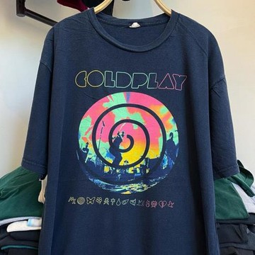 Cold Play酷玩樂隊經典搖滾朋克高街短袖Vintage復古男女寬松T恤