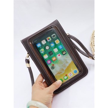 可觸屏手機包2025新款斜挎包女簡約豎款通用甜美迷你小包包零錢包