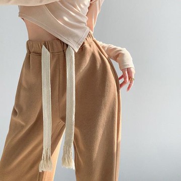 Ader秋冬新款衛褲女春秋褲子2025爆款窄版直筒褲寬松休閑運動長褲