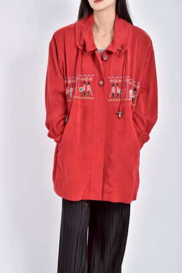 (F) ta shang長袖刺繡紅色外套