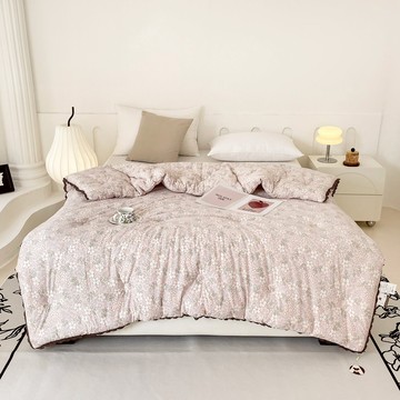 Ishur 伊舒爾 韓系針織泡芙水洗被  212 x 182cm  蜜桃田園  棉被