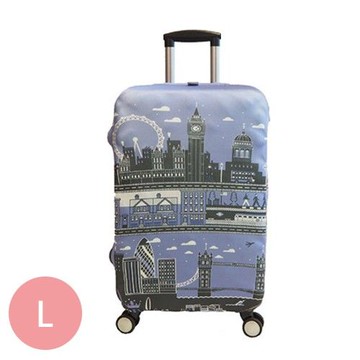 little chili - 繽紛行李箱套 L號-英國倫敦藍-28吋 -高68 寬51 厚度30cm
