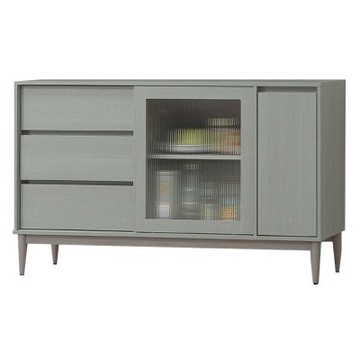 文創集 卡莎5尺推&開門三抽低餐櫃/收納櫃-150x40x89cm免組