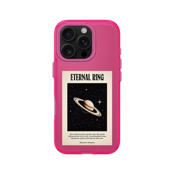 iPhone 16 Pro Clear 粉漾桃 - Valentine's Day Collection - 土星環：永恆的守護