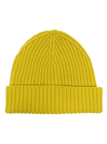 Moorer - logo-tag knitted cashmere beanie - men - Cashmere - One Size - Yellow