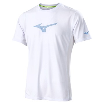 Mizuno 美津濃 男款 吸汗速乾路跑短袖T恤 J2TAB50201  3XL  白色