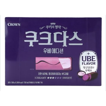 【韓國🇰🇷CROWN 皇冠】限定版 紫薯奶油薄餅(288g / 12包入) |Couque D'asse經典法式夾心酥