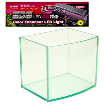 《台製》高透析海灣5mm空缸（一尺）+《水族先生》增艷LED超輕量水族跨燈(一尺)