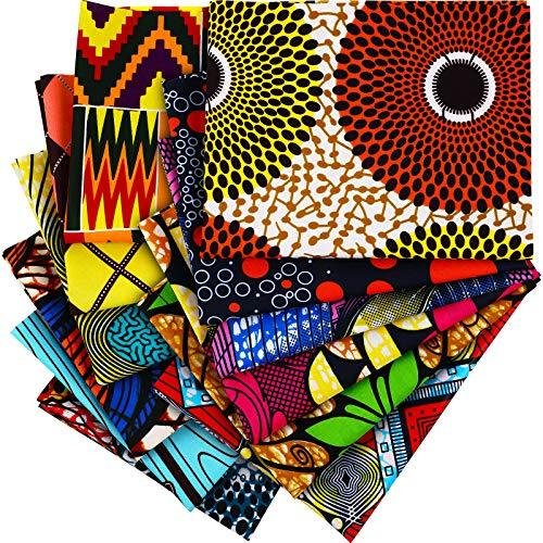 12 Pieces African Fabric Fat Quarters African Ankara Wax Print Fabric, Anka