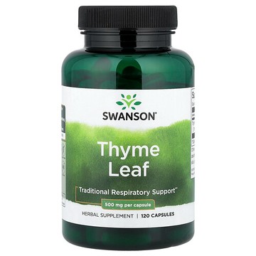 Swanson Vitamins, 麝香草葉，500 毫克，120 粒膠囊