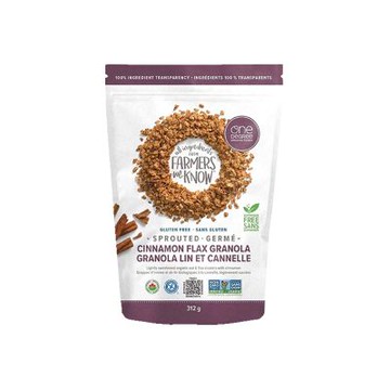 One Degree Organic Foods 有機無麩質發芽穀物脆片-肉桂亞麻仁口味(312g)