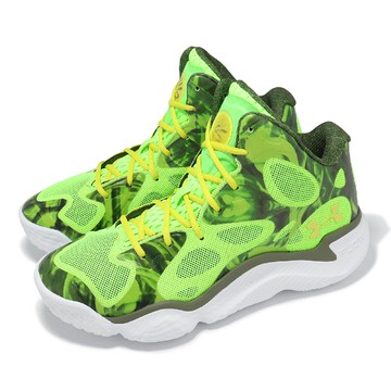 籃球鞋 CURRY Spawn Flotro 男鞋 綠 白 咖哩 支撐 回彈 運動鞋 UA 3026640300