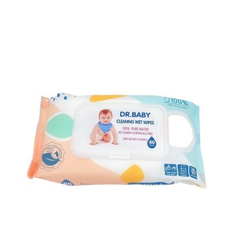 加厚型 超值四入組【DR.BABY】純水濕紙巾80抽 清爽不黏膩 外出好攜帶 不添加化學物