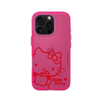 iPhone 16 Pro Clear 粉漾桃 - 三麗鷗-Hello Kitty - 簡約系列-蘋果咬一口
