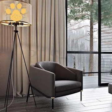 單人沙發椅北歐現代簡約設計師休閑椅懶人靠背椅鐵藝布小戶型臥室zm7181ws7181