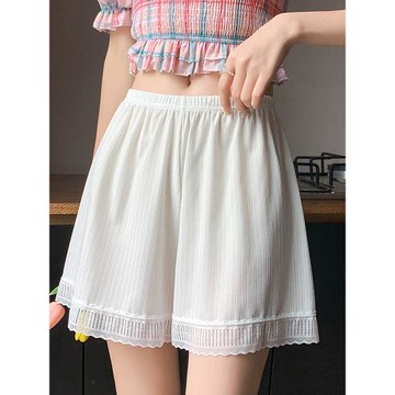 書境冰絲安全褲女夏季防走光可外穿打底褲寬松大碼白色薄款jk裙褲