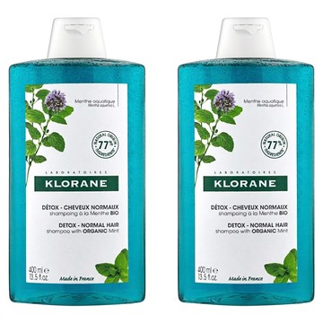 KLORANE 蔻蘿蘭 頭皮淨化涼感洗髮精  400ml  2瓶