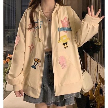 學院風可愛刺繡外套少女春秋裝12歲女大童13初中學生15寬松棒球服